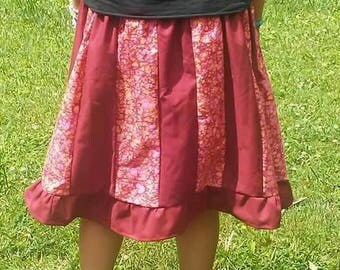 Patchwork Knitwear & Drawstring Skirt 2Pcs