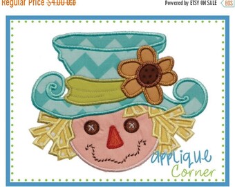 40% OFF INSTANT DOWNLOAD Scarecrow Girl Fall Halloween applique design in digital format for embroidery machine by Applique Corner