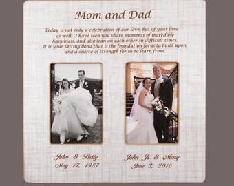 In-Laws WEDDING GIFT PARENTS Bride Gift to Parents Groom Wedding Gift to Mom and Dad Wedding Dates Personalized Picture Frame 12x12overall