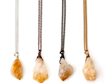 Citrine necklace, citrine jewelry, citrine pendant, raw citrine necklace, citrine, crystal necklaces, handmade necklaces,november birthstone