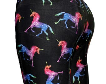 Youth Black Unicorn Leggings, Printed Leggings, Printed Leggings, Yoga Pants, Running Pants, Animal Print Leggings