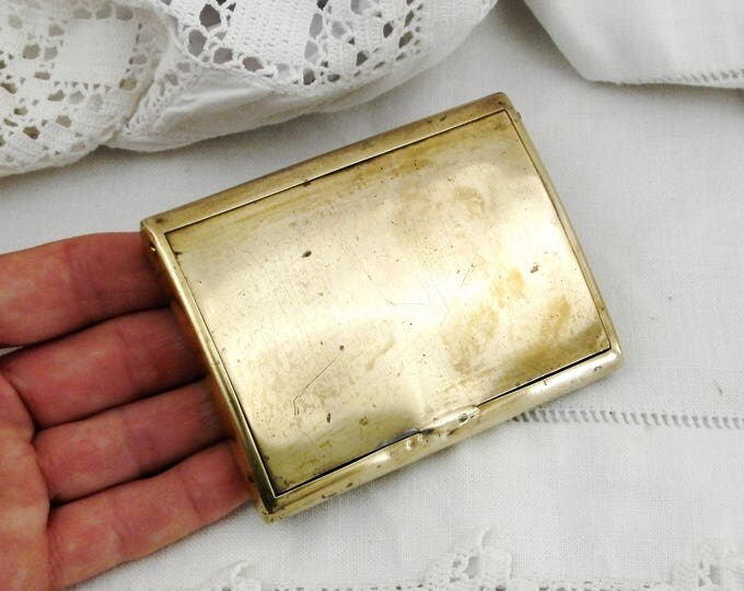 Antique French Brass Pocket Snuff Box, Hip Flask Shaped, Trench Art Tobacco Tin, Primitive Home Decor, Collectible French Country Decor Antique French Brass Pocket Snuff Box, Hip Flask Shaped, Trench Art Tobacco Tin, Primitive Home Decor, Collectible French Country Decor
