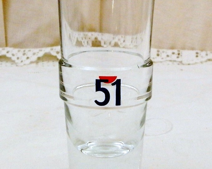 2 Vintage French Pastis 51 Glasses, Pair French Aperitif Glasses, Pernod Ricard