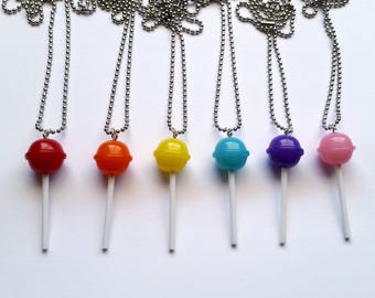 Lollipop Necklace - Kawaii Necklace Kawaii Jewelry Decora Pop Kei Fairy Kei Fairy Kei Jewelry Fairy Kei Necklace Food Jewelry Candy Jewelry
