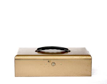 Vintage Metal Box - Industrial Metal Box - Vintage Industrial Decor - Vintage Metal Cash Box - Vintage Metal Storage Box - Rockaway Metal