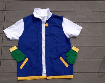 Boy's 8 POKEMON Trainer - ASH Ketchum Costume 2 Pc Jacket & Gloves