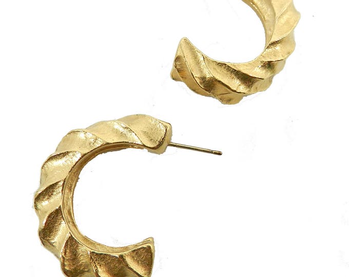Vintage GIVENCHY Earrings, Givenchy Gold hoops, Givenchy Paris NY Jewelry, Haute Couture Designer Statement Earrings, Signed, Gift for her