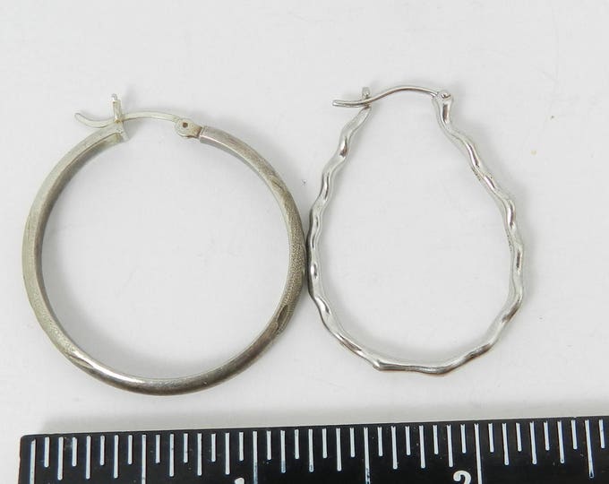 Vintage STERLING SILVER Earring Lot, Single Pieces Silver Hoop Earring, For Wear or Crafts, 925 Sterling Jewelry Lot, Designer Signed