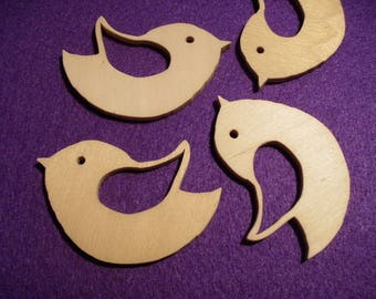 6 birds, wood, 7 x 5 cm (10-0012A)