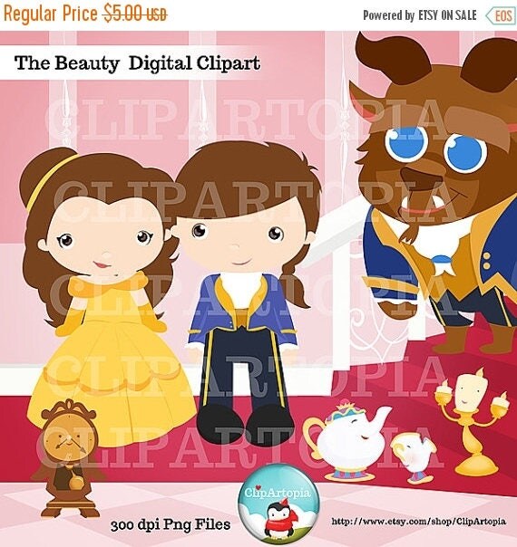 50% OFF SALE The Beauty Digital Clipart Cute Princess for Card Design, Scrapbooking, Personal and Commercial Use / INSTANT Download Il_570xn