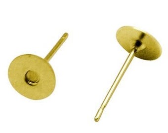 50 x supports Stud Earrings metal DORE