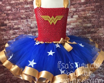 Wonder woman tutu, Wonder Woman dress, Wonder Woman Costume, Wonder Woman birthday outfit, Wonder Woman tutu dress.