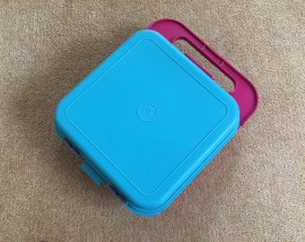 Vintage 1980s Pink and Green Tupperware Lunchbox