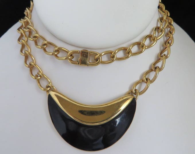 Vintage Necklace, Monet Pendant Necklace, Chain Link Necklace, Vintage Jewellery, Signed Monet Classic Necklace Gift for Her