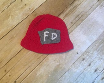 Baby child fire fighter crochet Hat 1-3 years