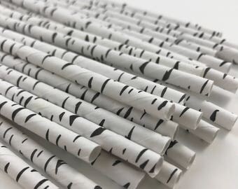 Paper Straws Birch, Rustic Party Decorations,Rustic Wedding Decor, Woodland Theme Shower, Lumberjack Party, Cake Pop Sticks, Beverage Straws