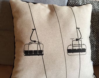 Chairlift ecru wool cushion