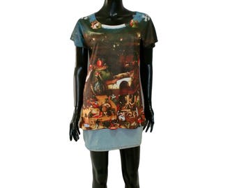 ATMZ Hieronymus Bosch The Last Judgement Center Triptych Handmade T-Shirt Fine Art Print Early Netherlandish Renaissance Vintage M L XL 2X