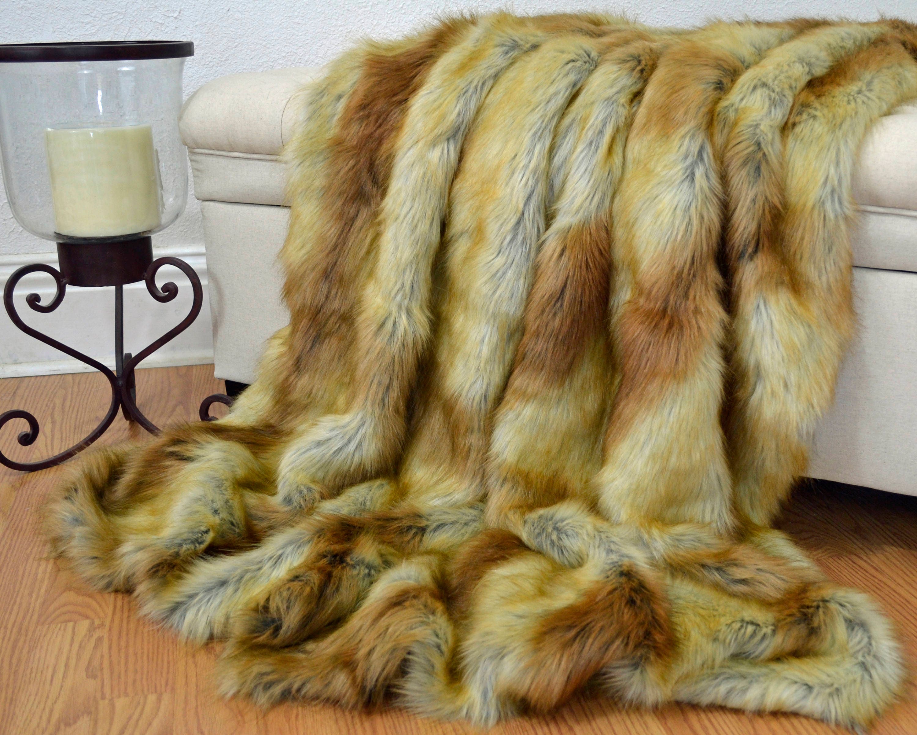 Faux Fur Fox Blanket Throw Faux Fur Blanket Faux Fox Fur