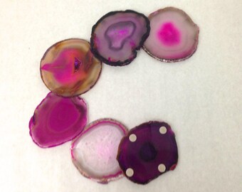 Coaster Set: Mid Century Modern Natural Agate Coaster Set of 6 (XX)