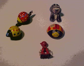 Five (5) Vintage Japan Tin Toys by Line Mar and K Toys Bugs,Cat and Robot