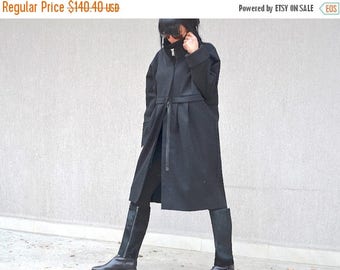 SALE 25% OFF Black wool coat for women,