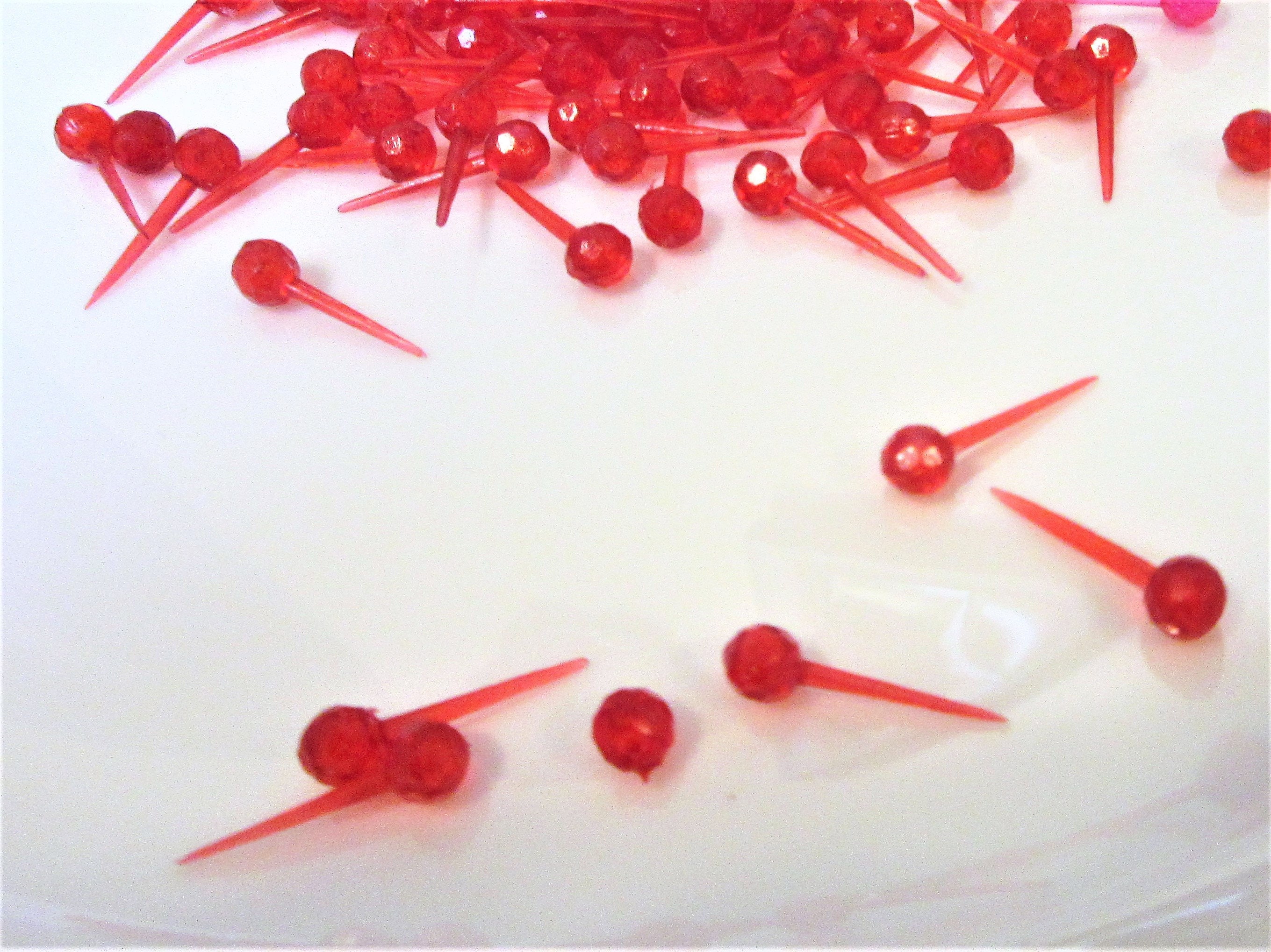 CIJ Ceramic Tree Pin Lights Red Mini Plastic Craft Supplies