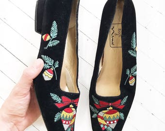 velvet christmas flats