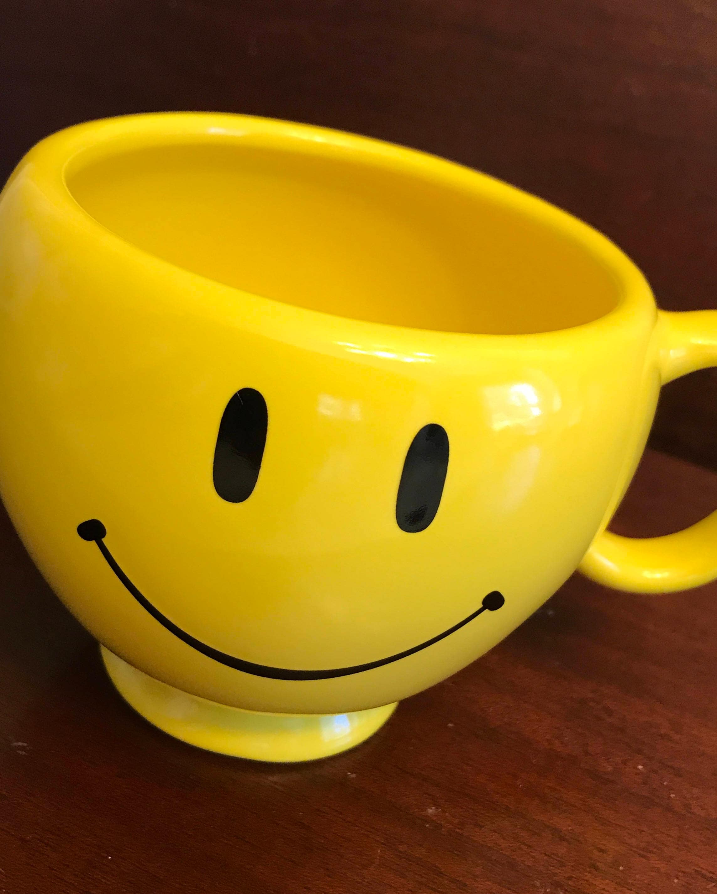 Vintage Smiley Face Mug, 20oz Happy Mug, Large Latte Mug, Yellow ...