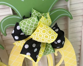 Pineapple Monogram Door Hanger Yellow Pineapple Decor Black Green Pineapple Welcome Decor Pineapple Door Hanger Monogram Wedding Gift