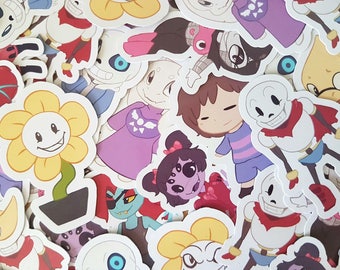 Undertale Stickers Flowey Toriel Sans Frisk Papyrus Undyne Alphys Muffet Mettaton Geeky Game Gift Nerd