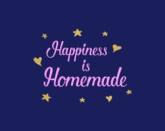 Happiness Is Homemade SVG, New Home Svg, Family Clipart, Silhouette, Cricut Explore, Graphic Overlays, Vinyl Files, Vector File, BUY5FOR7