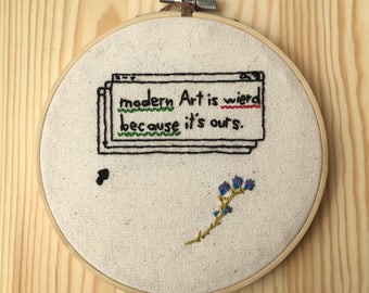 Modern Art Embroidery Hoop Art