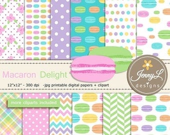 50% OFF Macaron Digital Papers and cliparts, Pastel Cookie, Sweets, French Macarons for Digital Scrapbooking, Birthday invitations, Planners