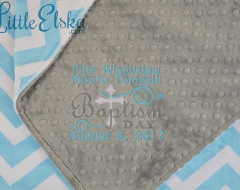 Personalized Baby Blanket, Minky Blanket, Baptims Blanket, Baby Blanket, Choose Your Colors, Choose Your Size