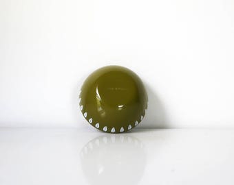Cathrineholm 4" avocado with small lotus in white 3 of 4