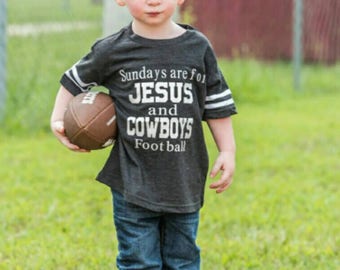 Cute Toddler Football Shirt, "Sundays are for Jesus and Cowboys Football" cute kids football shirt for boy or girl, kids cowboys shirt