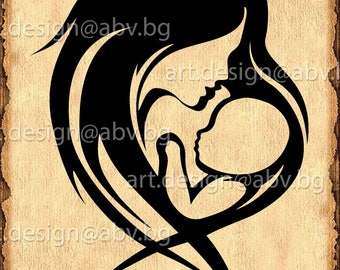 Mother and child svg | Etsy