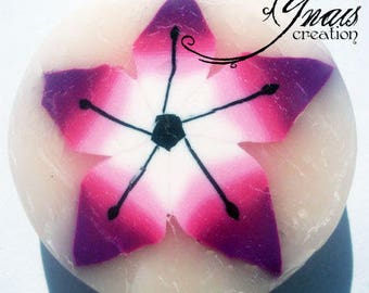 magnet/magnet round rose flower in polymer clay 3cm