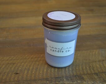 Handcrafted 8 oz. Lovely Lavender Soy Candle in Jelly Jar