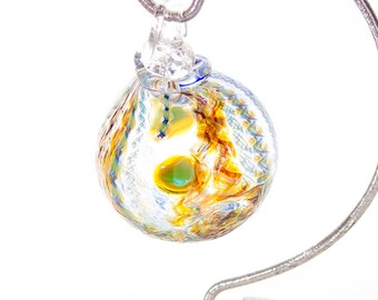 405022 Medium Hand Blown Hanging Art Glass Ball Decorative Ornament