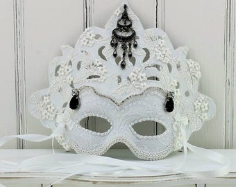 White Masquerade Mask, Masquerade Mask, White Mask, Masquerade Masks Women, Masquerade Ball Masks, Masquerade Party Decorations, White Lace