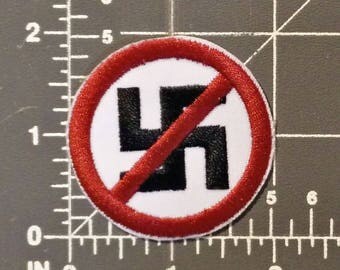 Anti-Nazi patch / iron on / embroidery / badge / logo / design / FREE SHIPPING to U.S.