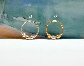 24g 22g 20g 18g 16g Gold Filled Cartilage Piercing, Nose Ring,Tragus Hoops,Silver Forward Helix Ring, Daith Piercing, 6-12mm Inner Diameter