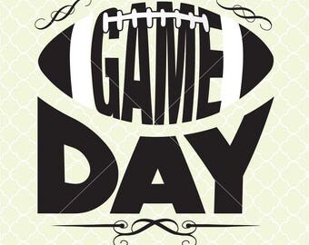 Game Day Football SVG DXF Files for Cricut Design, Silhouette studio.