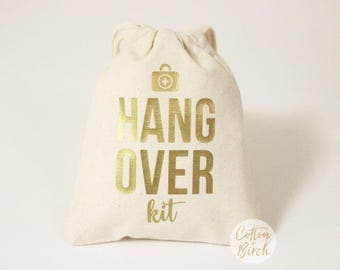 Set of 10, 12, 15, 5"x6" or 8"x 10" Hangover Kit Favor Bags //Bachelorette Party Hangover Kit // Wedding Hangover Kit Bags