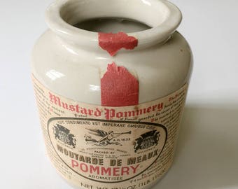 Vintage LAB Lagny French Pommery Mustard Crock Pot 4.5"