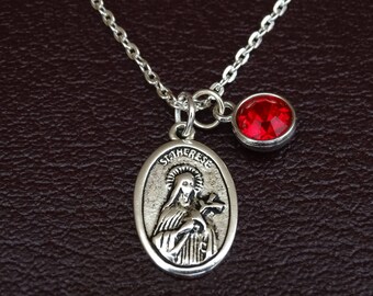 Saint St Therese Necklace, Saint St Therese Charm, Saint St Therese Pendant, Saint St Therese Jewelry, Saint Therese Necklace, Patron Saint