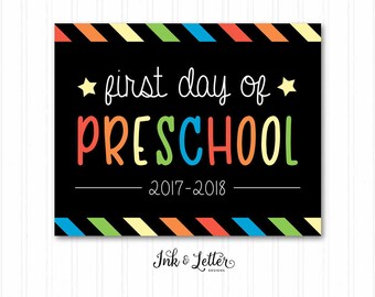 First Day of School Chalkboard - First Day of School Sign - First Day of Preschool - First Day of School Boy - Instant Download