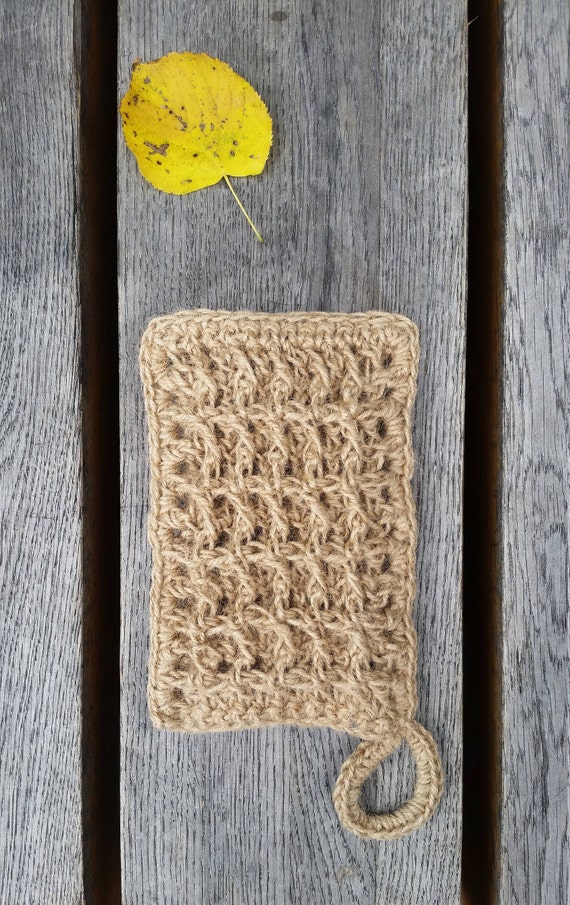 BATH MITT " Chocolate", NATURAL crochet bath/shower sponge, 100 % natural jute, Eco-friendly